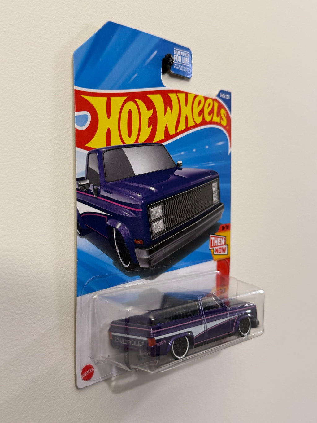 ’83 Chevy Silverado – 2024 Then and Now – Hot Wheels angled packaging view